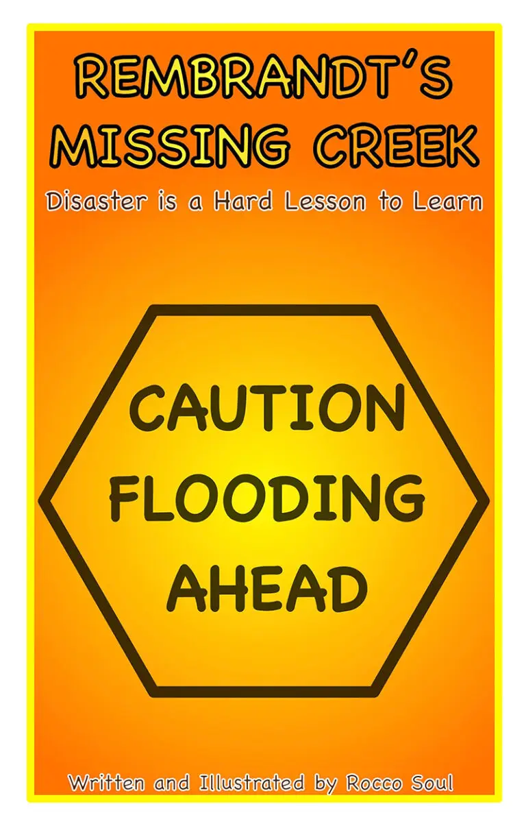book cover for book 3 titled rembrandt's missing creek