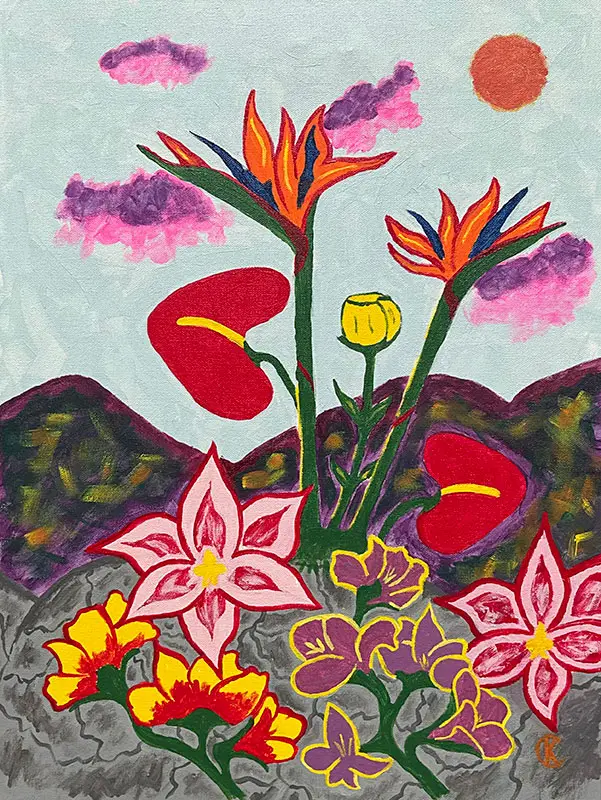 painting of several flowers
