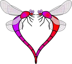 illustrated mosquitos in heart shape